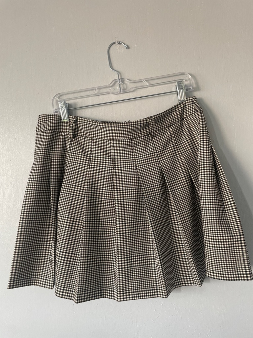 Maison D’ Emilie Black & White Gingham Pleated Skirt